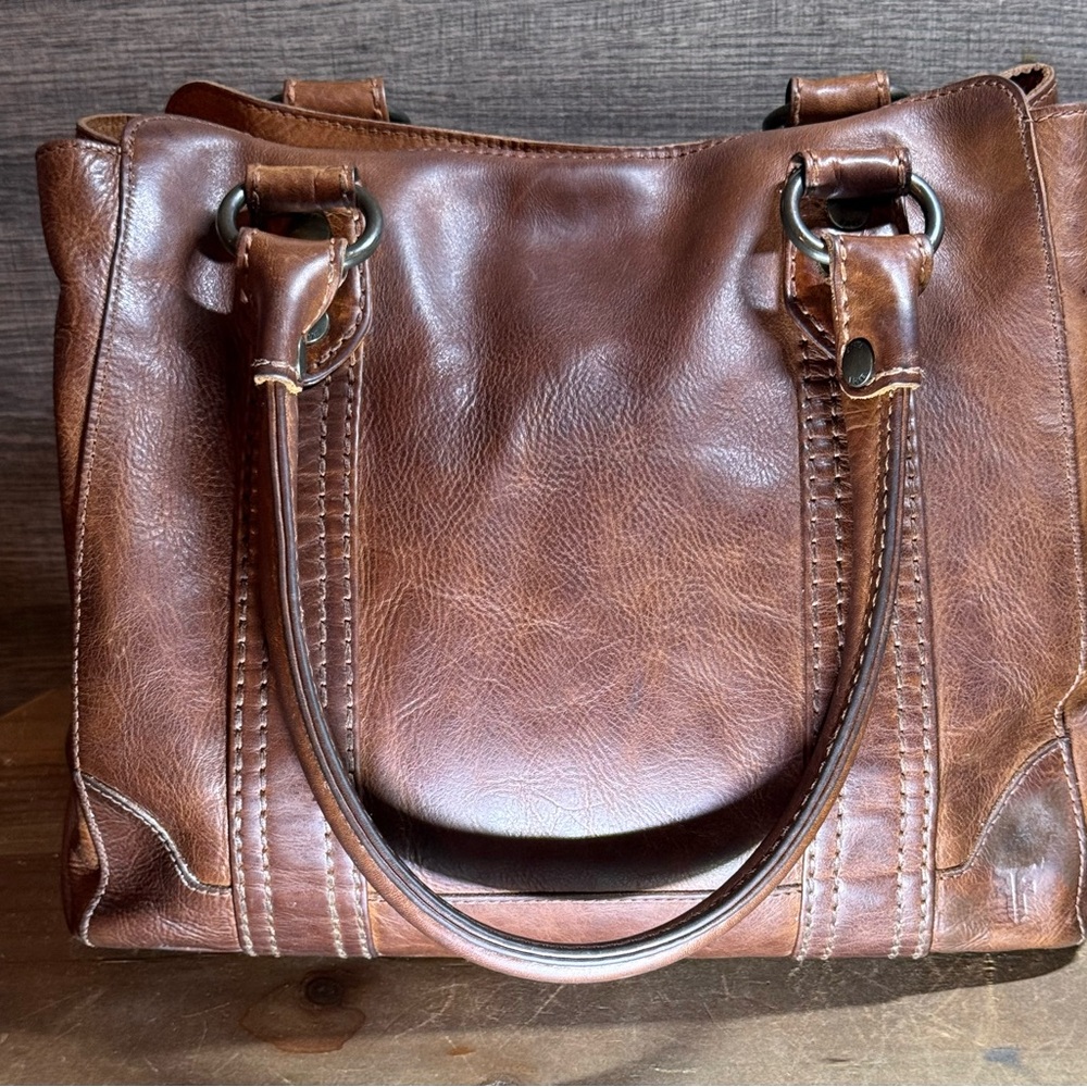 Frye Melissa Leather Tote in Cognac